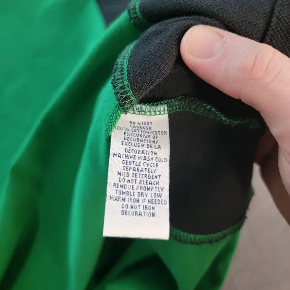 Polo Ralph Lauren Big Pony Shirt Men's Green Long Sleeve Number Patch Big & Tall